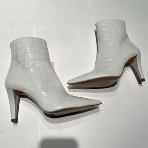 Zara White Heeled Booties